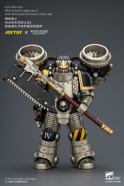 (Pre-Order) Warhammer The Horus Heresy Iron Warriors MkII Assault Legionary 2 with Bolt pistol & Heavy chain axe