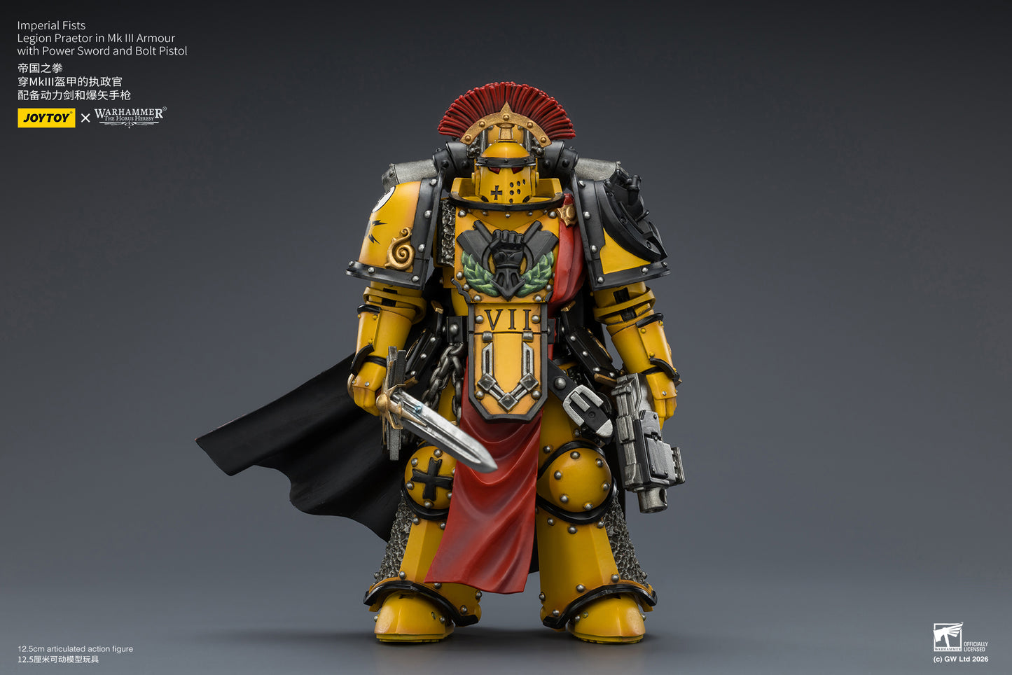(Pre-Order) Warhammer The Horus Heresy Imperial Fists Legion Praetor in Mk III Armour with Power Sword and Bolt Pistol