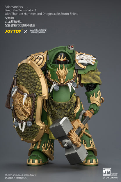 (Pre-Order) Warhammer The Horus Heresy Salamanders Firedrake Terminator 1 with Thunder Hammer and Dragonscale Storm Shield
