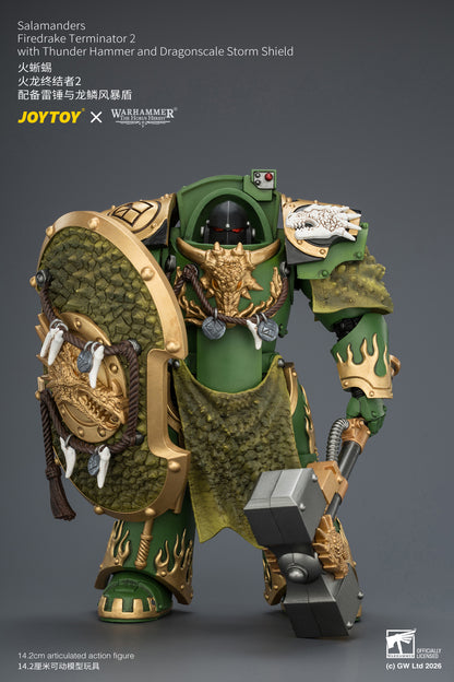 (Pre-Order) Warhammer The Horus Heresy Salamanders Firedrake Terminator 2 with Thunder Hammer and Dragonscale Storm Shield