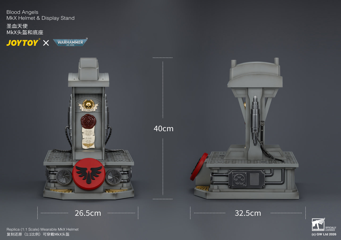 (Pre-Order) Warhammer 40k Blood Angels MkX Helmet & Display Stand