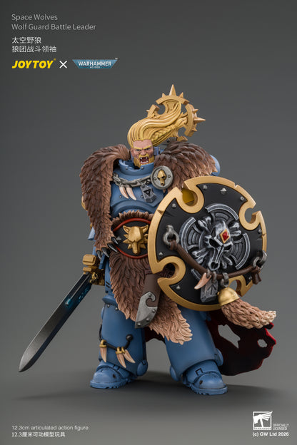 (Pre-Order) Warhammer 40k Space Wolves Wolf Guard Battle Leader with Master-crafted Power Weapon, Storm Shield, Thunder Hammer,Master-crafted Heavy Bolt Pistol, and Plasma Pistol