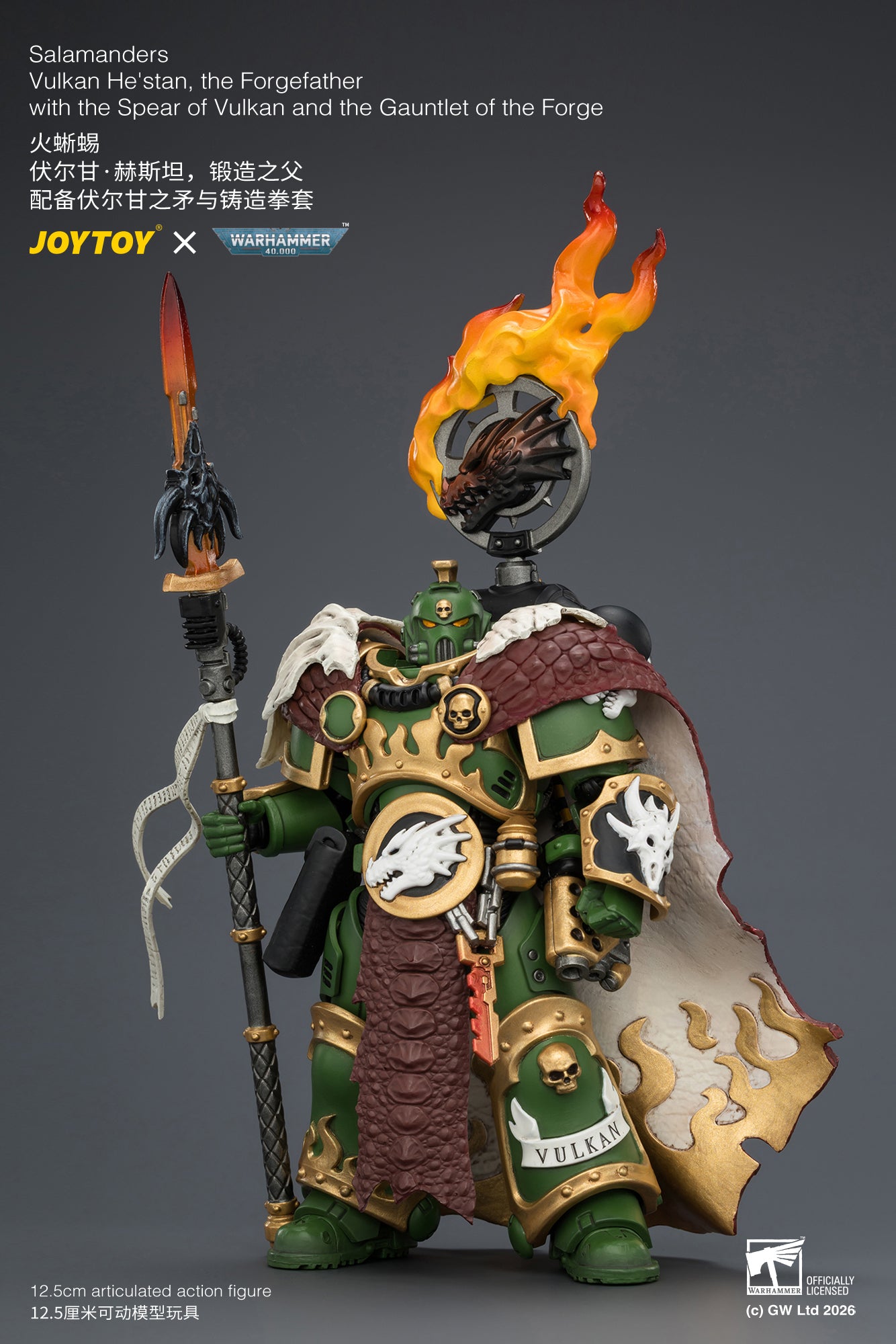 (Pre-Order) Warhammer 40k Salamanders Vulkan He'stan, the Forgefather with the Spear of Vulkan and the Gauntlet of the Forge