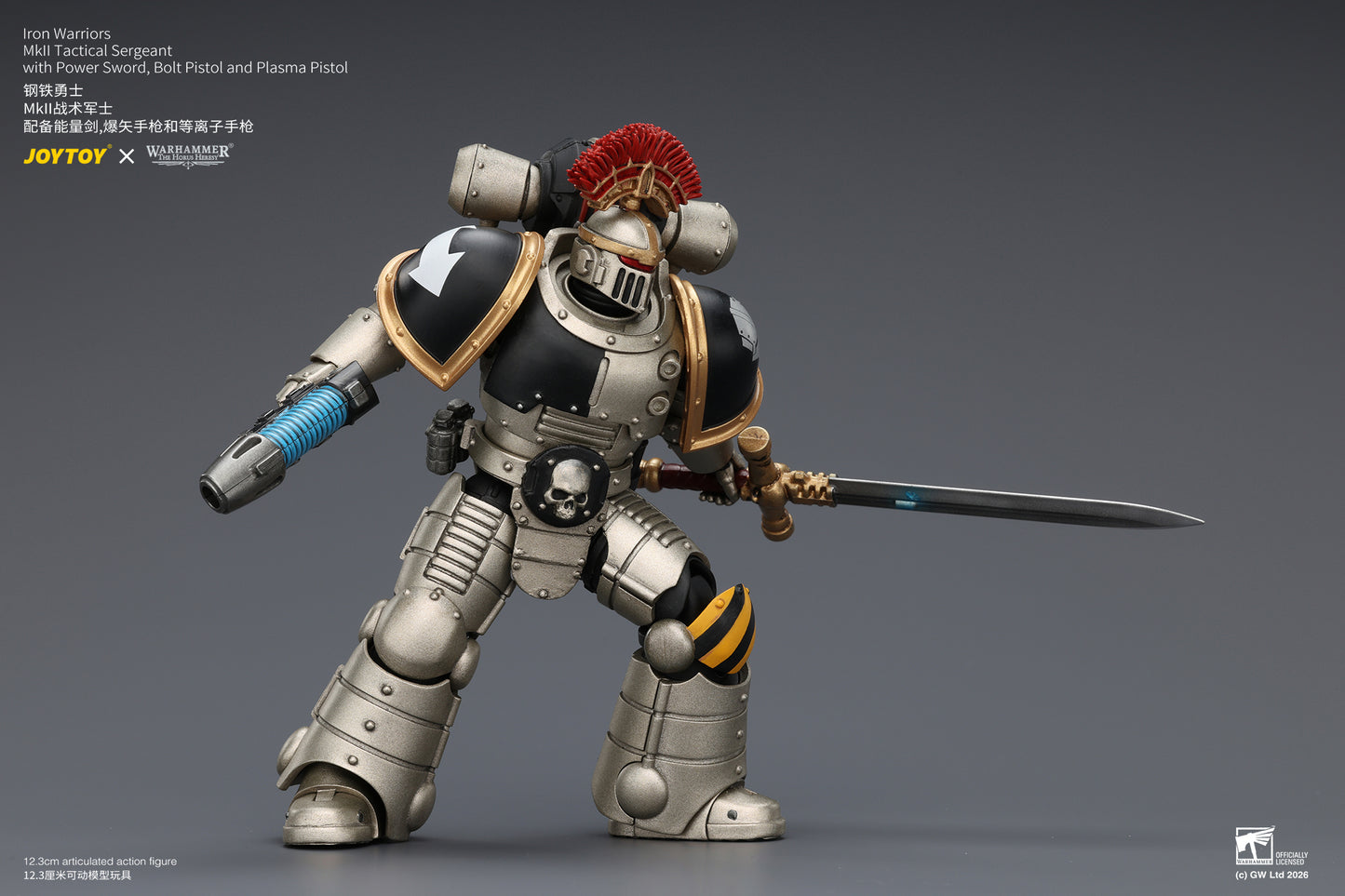 (Pre-Order) Warhammer The Horus Heresy Iron Warriors Mkll Tactical Sergeant with Power Sword, Bolt Pistol and Plasma Pistol