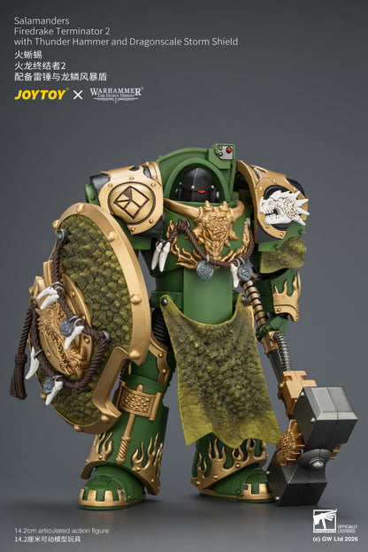 (Pre-Order) Warhammer The Horus Heresy Salamanders Firedrake Terminator 2 with Thunder Hammer and Dragonscale Storm Shield