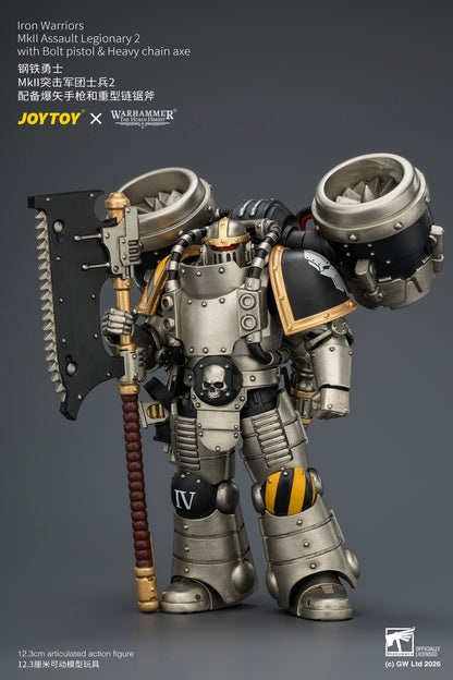 (Pre-Order) Warhammer The Horus Heresy Iron Warriors MkII Assault Legionary 2 with Bolt pistol & Heavy chain axe