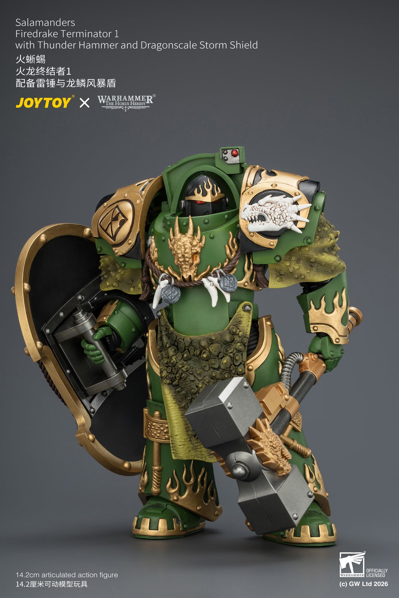 (Pre-Order) Warhammer The Horus Heresy Salamanders Firedrake Terminator 1 with Thunder Hammer and Dragonscale Storm Shield