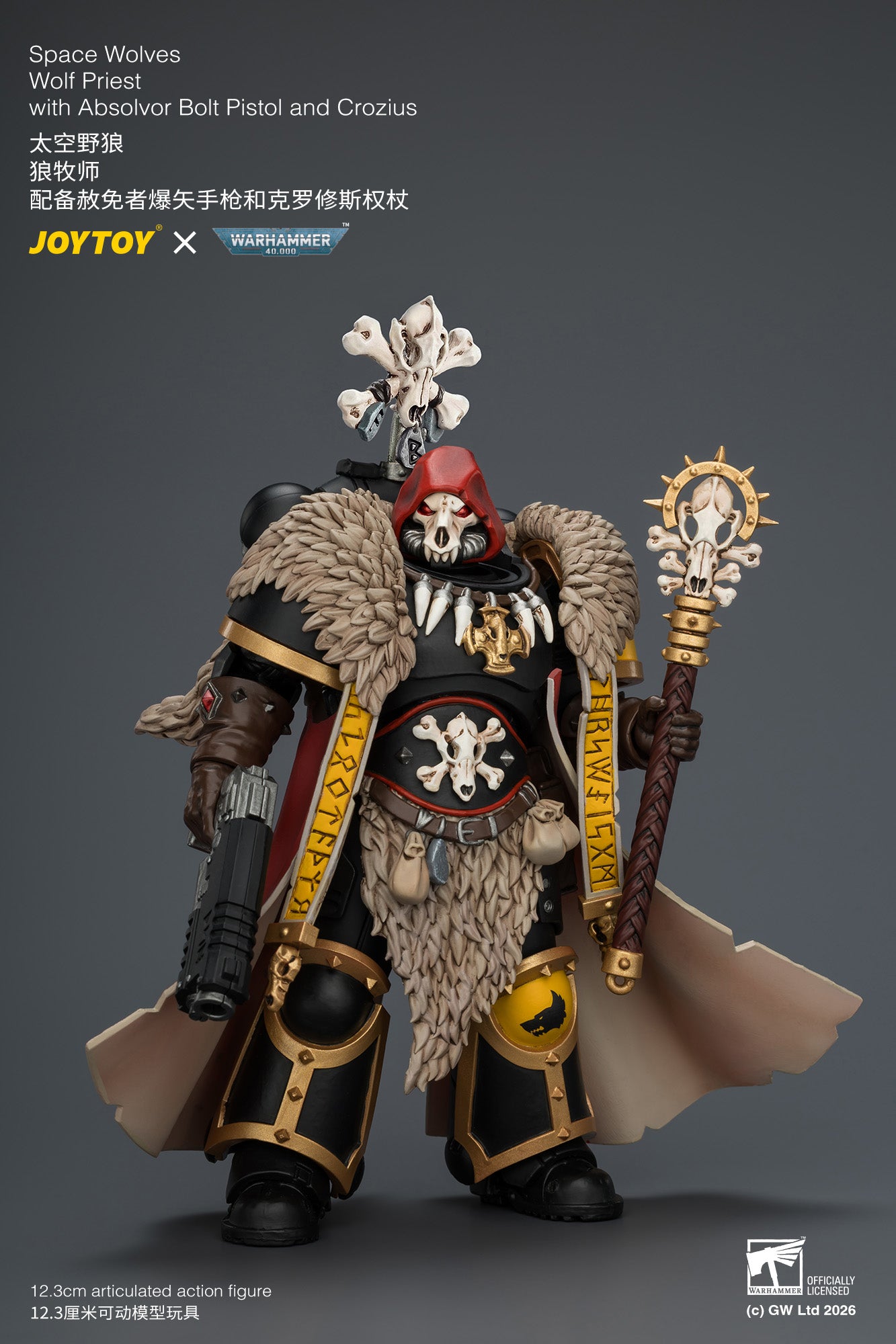 (Pre-Order) Warhammer 40k Space Wolves Wolf Priest with Absolvor Bolt Pistol and Crozius