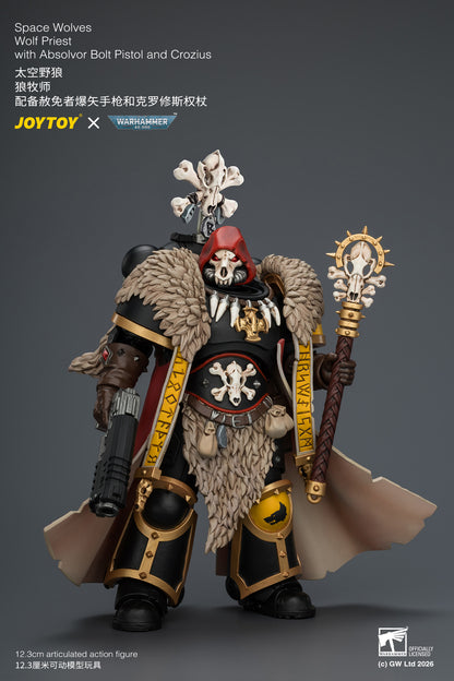 (Pre-Order) Warhammer 40k Space Wolves Wolf Priest with Absolvor Bolt Pistol and Crozius
