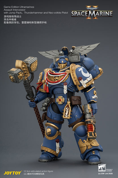 (Pre-Order) Warhammer 40k Game Edition Ultramarines Assault Intercessor  with Jump Pack, Thunderhammer and Neo-volkite Pistol