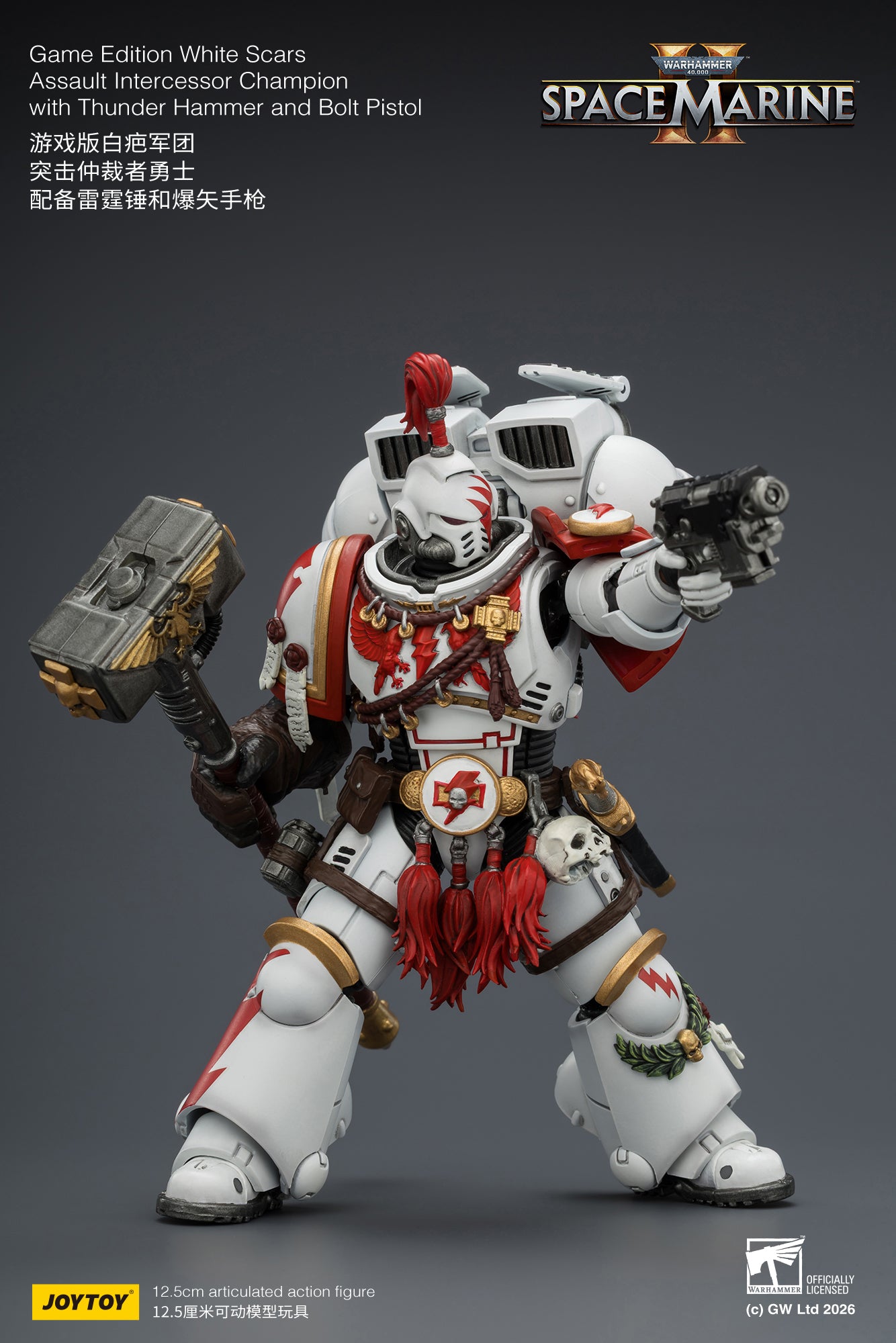 (Pre-Order) Warhammer 40k Game Edition White Scars Assault Intercessor Champion with Thunder Hammer and Bolt Pistol