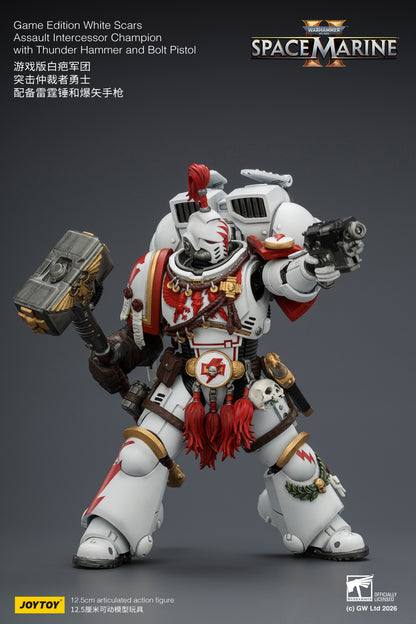 (Pre-Order) Warhammer 40k Game Edition White Scars Assault Intercessor Champion with Thunder Hammer and Bolt Pistol