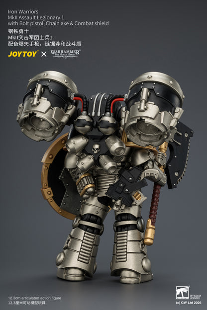 (Pre-Order) Warhammer The Horus Heresy Iron Warriors MkII Assault Legionary 1 with Bolt pistol, Chain axe & Combat shield