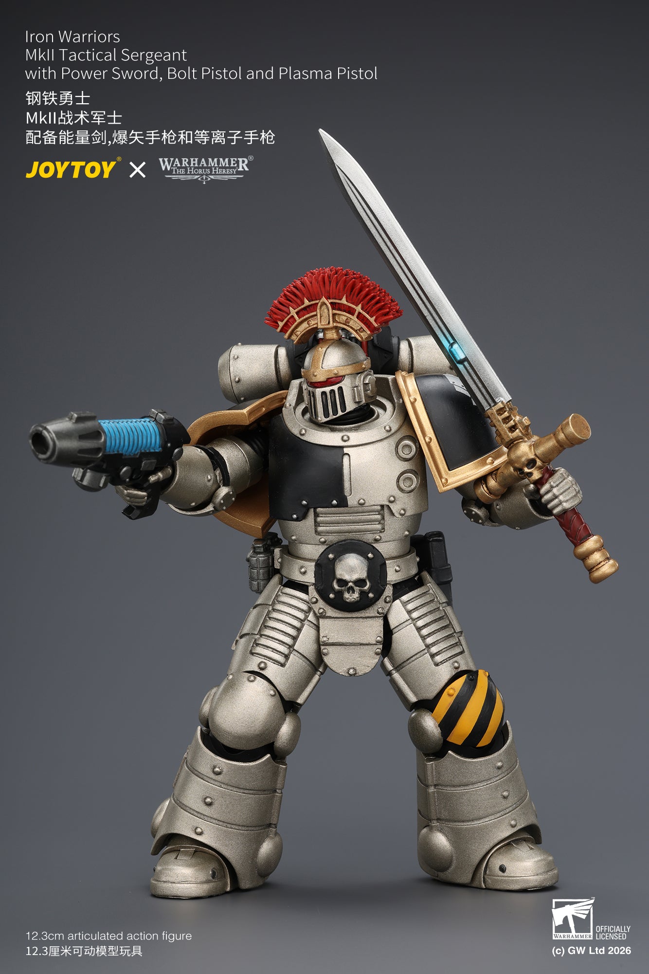 (Pre-Order) Warhammer The Horus Heresy Iron Warriors Mkll Tactical Sergeant with Power Sword, Bolt Pistol and Plasma Pistol