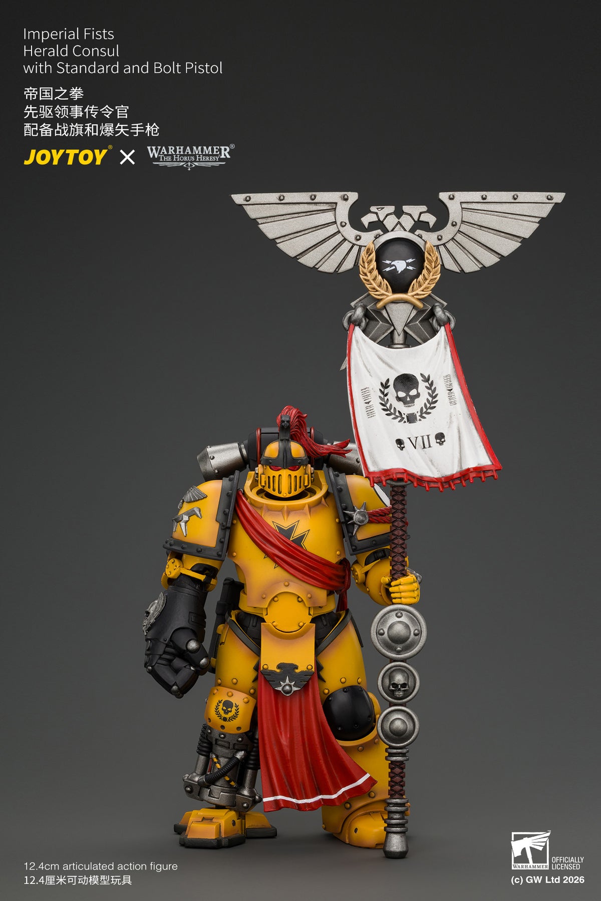 (Pre-Order) Warhammer The Horus Heresy Imperial Fists Herald Consul with Standard and Bolt Pistol