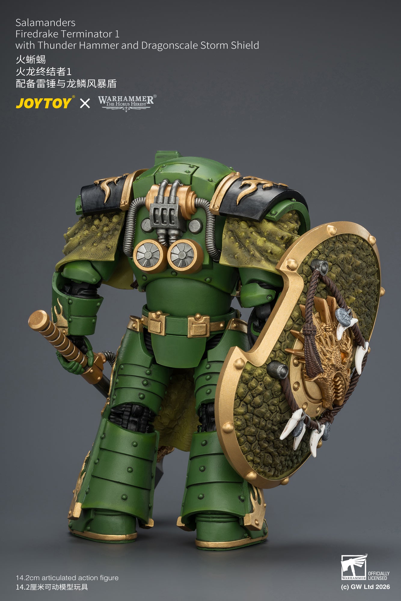 (Pre-Order) Warhammer The Horus Heresy Salamanders Firedrake Terminator 1 with Thunder Hammer and Dragonscale Storm Shield