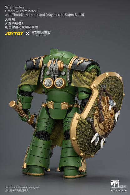 (Pre-Order) Warhammer The Horus Heresy Salamanders Firedrake Terminator 1 with Thunder Hammer and Dragonscale Storm Shield