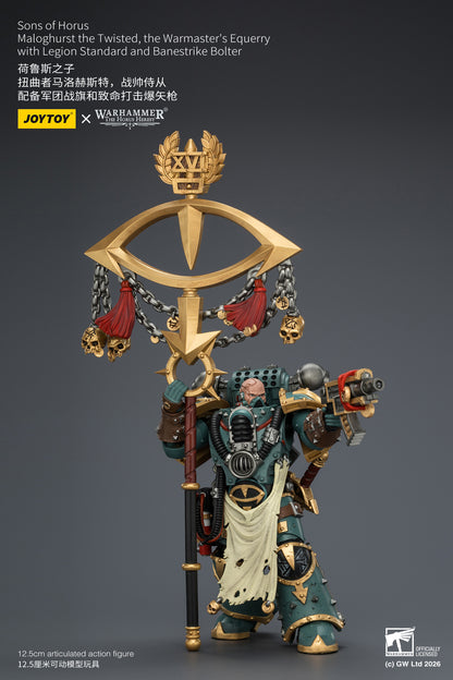 (Pre-Order) Warhammer The Horus Heresy Sons of Horus Maloghurst the Twisted, the Warmaster's Equerry with Legion Standard and Banestrike Bolter