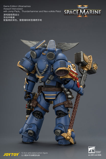 (Pre-Order) Warhammer 40k Game Edition Ultramarines Assault Intercessor  with Jump Pack, Thunderhammer and Neo-volkite Pistol