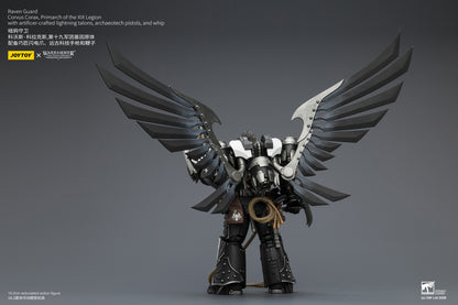 (Pre-Order) Warhammer The Horus Heresy Raven Guard Corvus Corax, Primarch of the XIX Legion with artificer-crafted lightning talons, archaeotech pistols, and whip