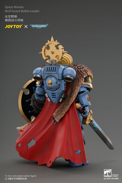 (Pre-Order) Warhammer 40k Space Wolves Wolf Guard Battle Leader with Master-crafted Power Weapon, Storm Shield, Thunder Hammer,Master-crafted Heavy Bolt Pistol, and Plasma Pistol