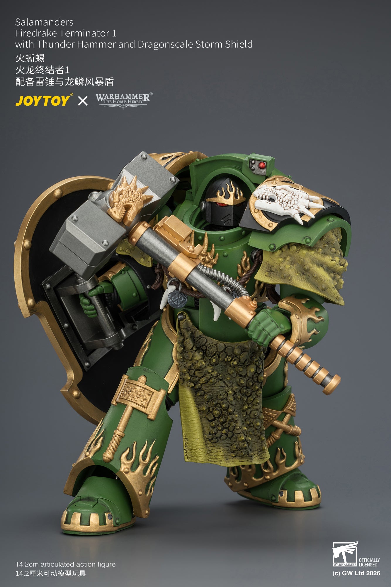 (Pre-Order) Warhammer The Horus Heresy Salamanders Firedrake Terminator 1 with Thunder Hammer and Dragonscale Storm Shield