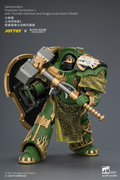 (Pre-Order) Warhammer The Horus Heresy Salamanders Firedrake Terminator 1 with Thunder Hammer and Dragonscale Storm Shield