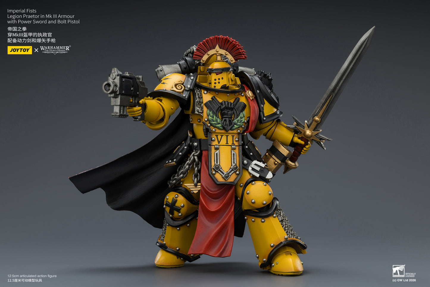 (Pre-Order) Warhammer The Horus Heresy Imperial Fists Legion Praetor in Mk III Armour with Power Sword and Bolt Pistol