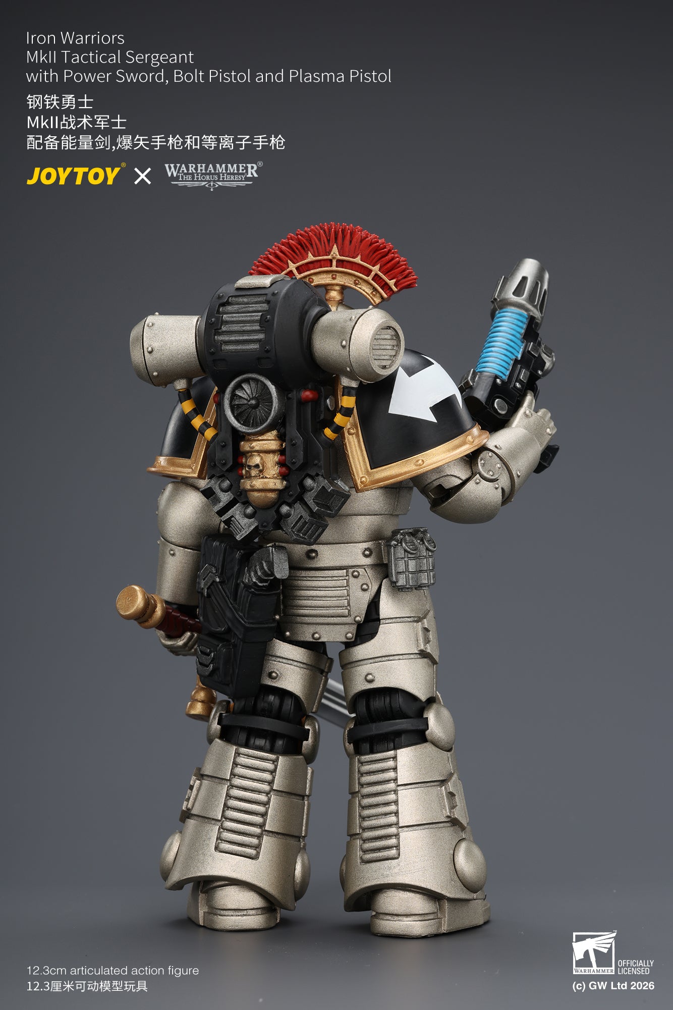 (Pre-Order) Warhammer The Horus Heresy Iron Warriors Mkll Tactical Sergeant with Power Sword, Bolt Pistol and Plasma Pistol