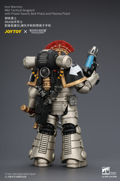 (Pre-Order) Warhammer The Horus Heresy Iron Warriors Mkll Tactical Sergeant with Power Sword, Bolt Pistol and Plasma Pistol