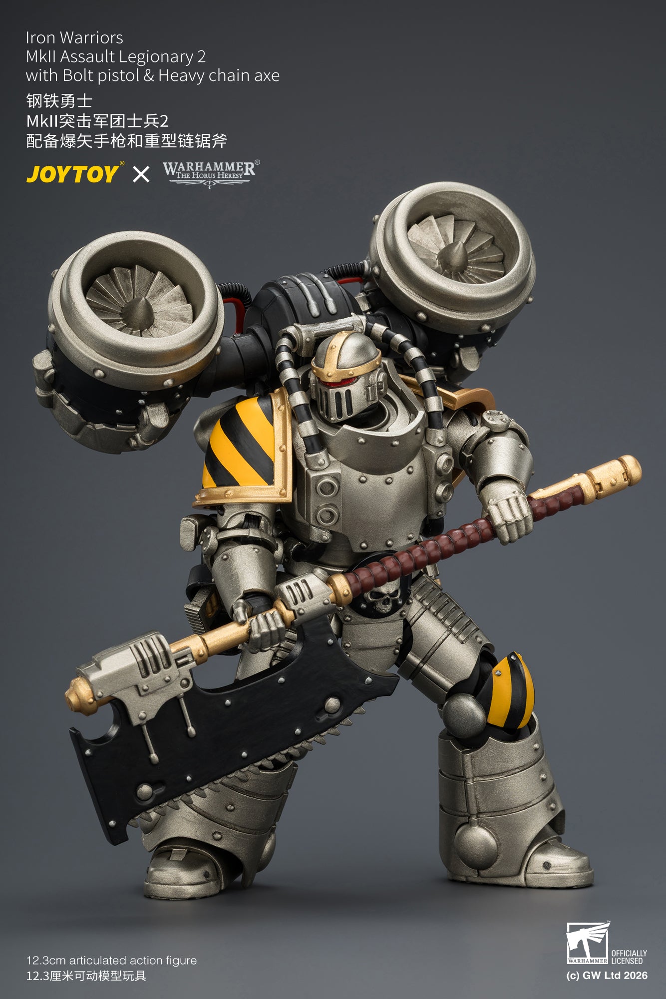 (Pre-Order) Warhammer The Horus Heresy Iron Warriors MkII Assault Legionary 2 with Bolt pistol & Heavy chain axe
