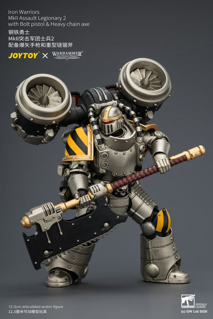 (Pre-Order) Warhammer The Horus Heresy Iron Warriors MkII Assault Legionary 2 with Bolt pistol & Heavy chain axe