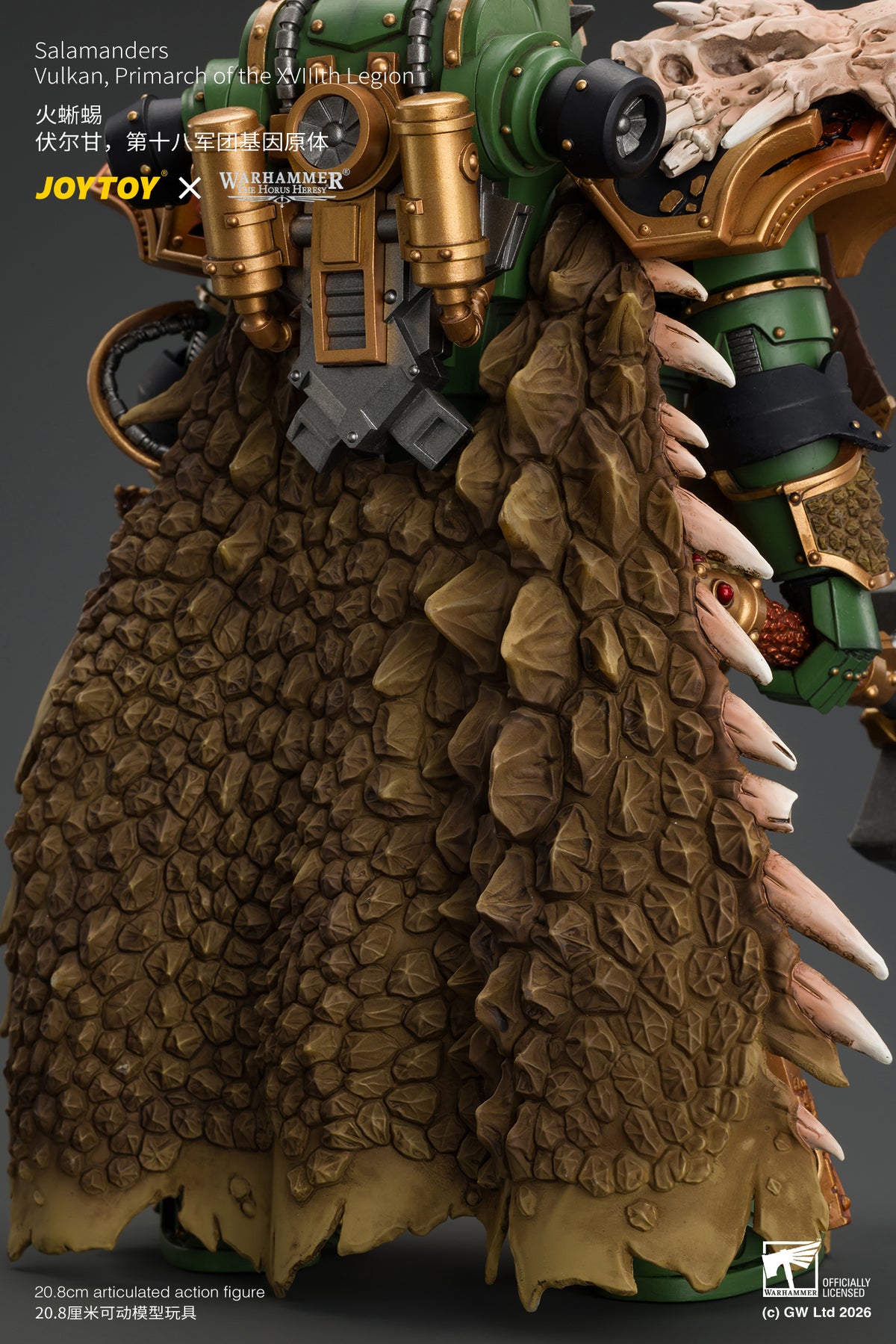 (Pre-Order) Warhammer The Horus Heresy Salamanders Vulkan, Primarch of the XVlllth Legion with Dawnbringer, The Furnace's Heart and Dragon's Breath Gauntlet