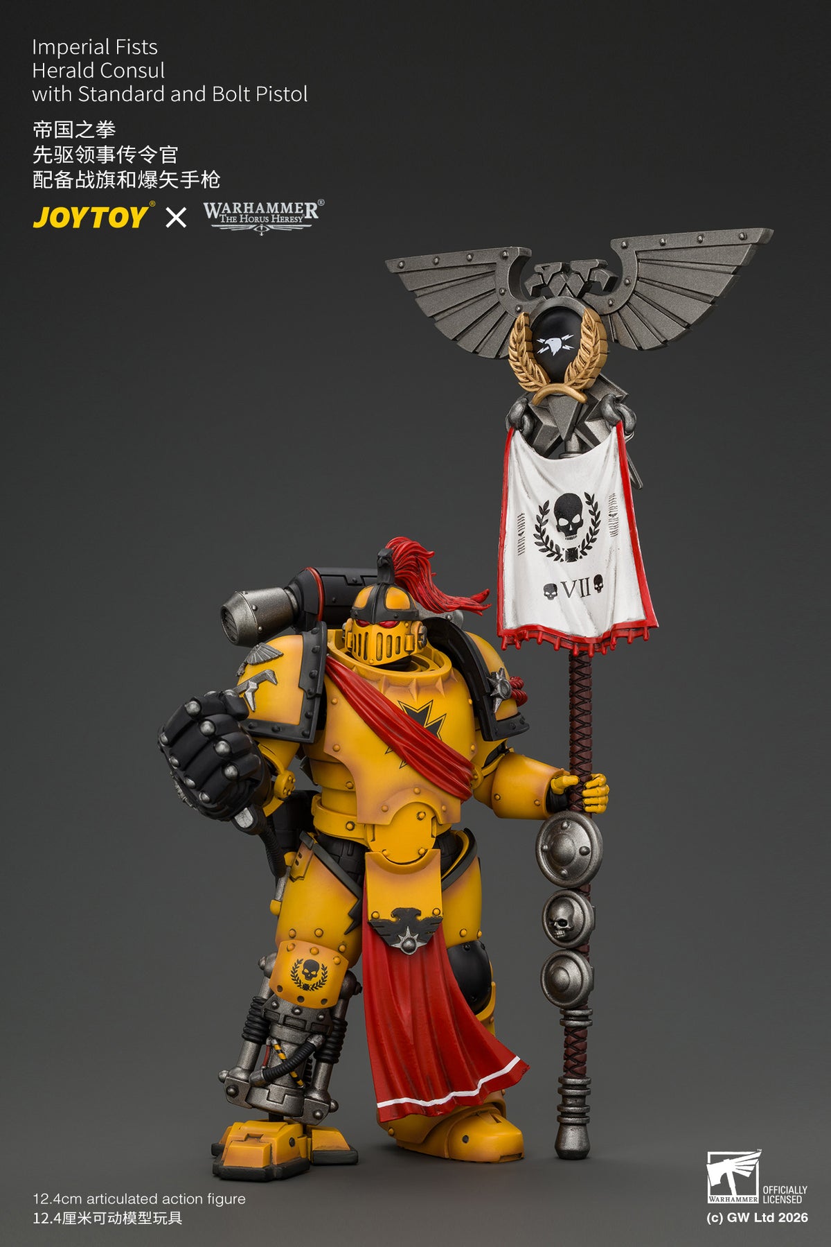 (Pre-Order) Warhammer The Horus Heresy Imperial Fists Herald Consul with Standard and Bolt Pistol