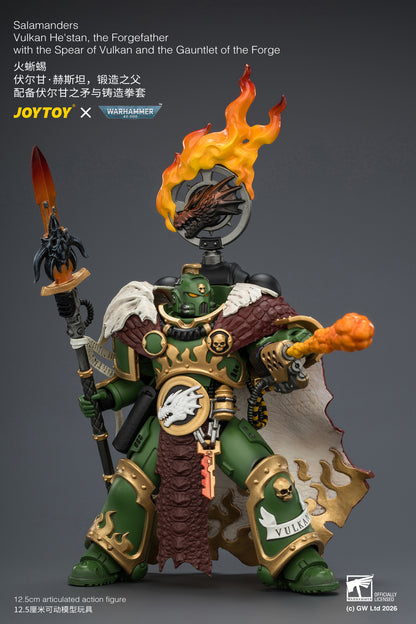 (Pre-Order) Warhammer 40k Salamanders Vulkan He'stan, the Forgefather with the Spear of Vulkan and the Gauntlet of the Forge