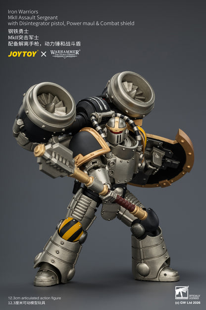 (Pre-Order) Warhammer The Horus Heresy Iron Warriors MkII Assault Sergeant with Disintegrator pistol, Power maul & Combat shield