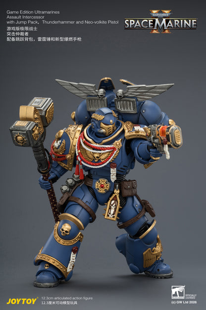 (Pre-Order) Warhammer 40k Game Edition Ultramarines Assault Intercessor  with Jump Pack, Thunderhammer and Neo-volkite Pistol