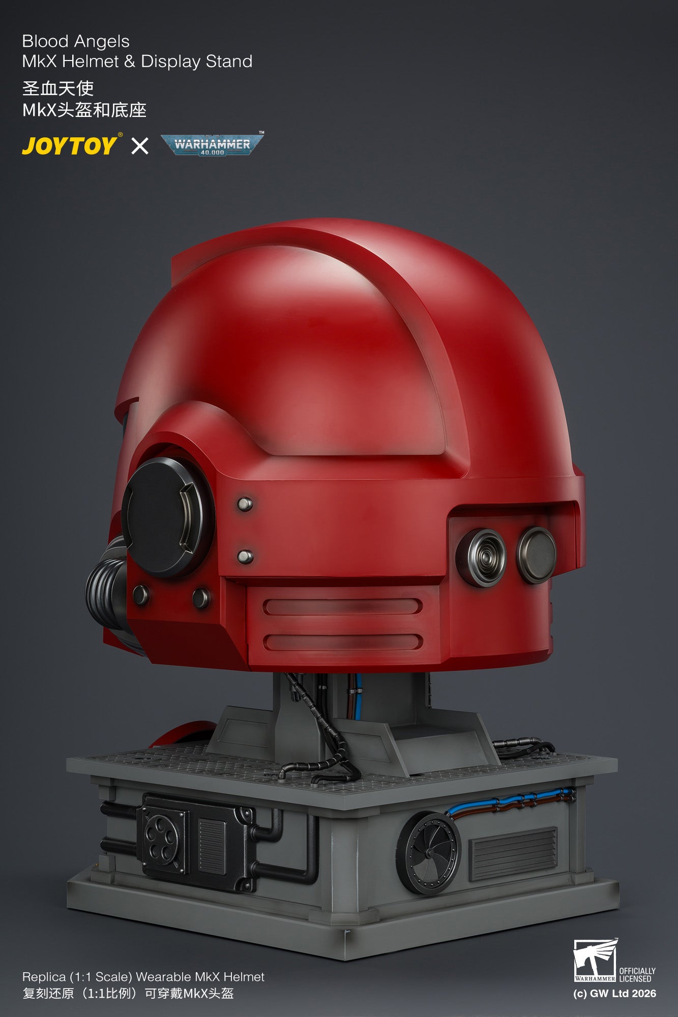 (Pre-Order) Warhammer 40k Blood Angels MkX Helmet & Display Stand