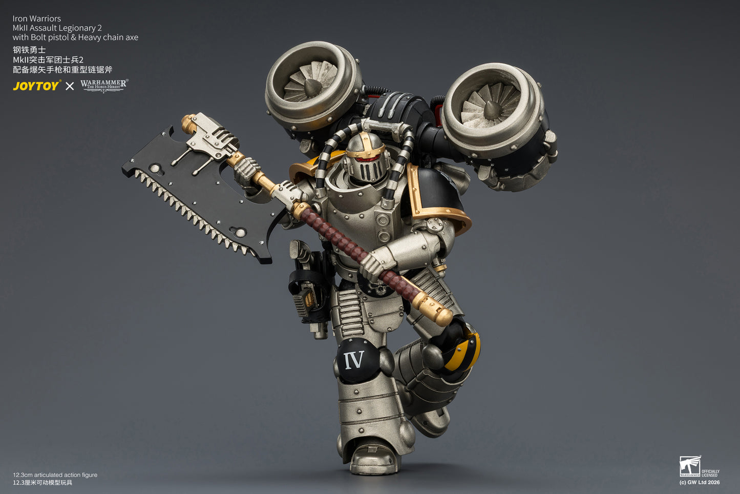(Pre-Order) Warhammer The Horus Heresy Iron Warriors MkII Assault Legionary 2 with Bolt pistol & Heavy chain axe