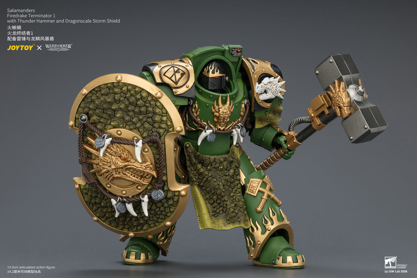(Pre-Order) Warhammer The Horus Heresy Salamanders Firedrake Terminator 1 with Thunder Hammer and Dragonscale Storm Shield