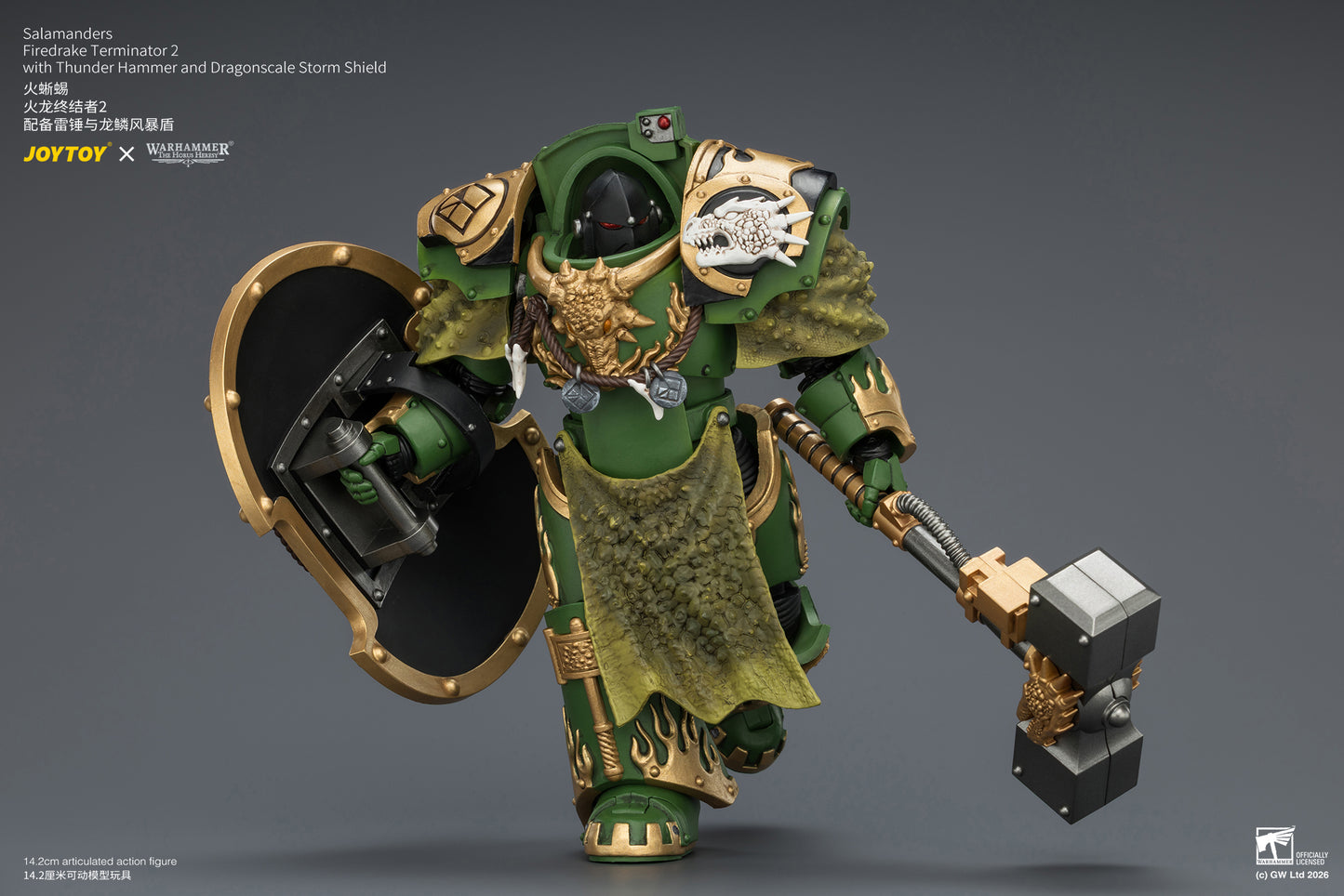 (Pre-Order) Warhammer The Horus Heresy Salamanders Firedrake Terminator 2 with Thunder Hammer and Dragonscale Storm Shield