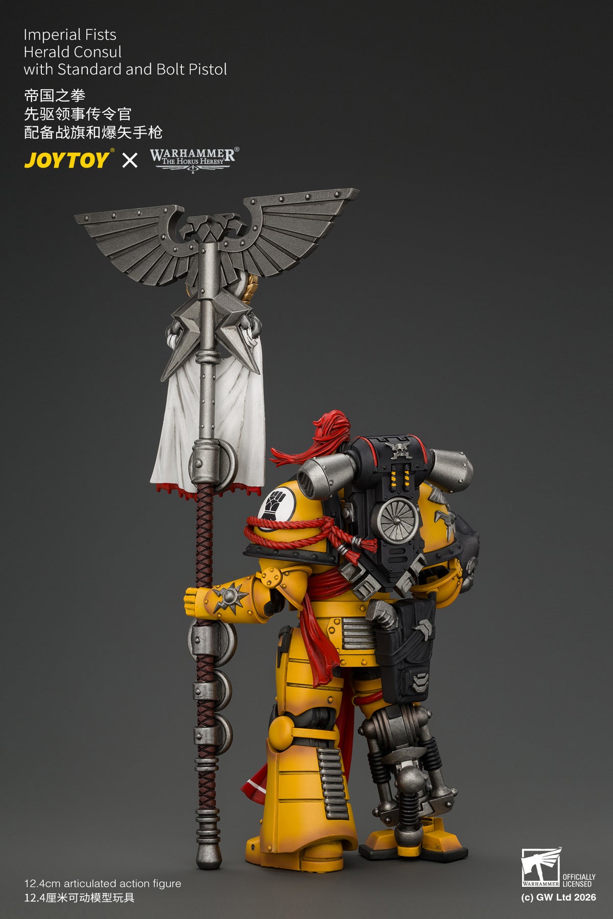 (Pre-Order) Warhammer The Horus Heresy Imperial Fists Herald Consul with Standard and Bolt Pistol