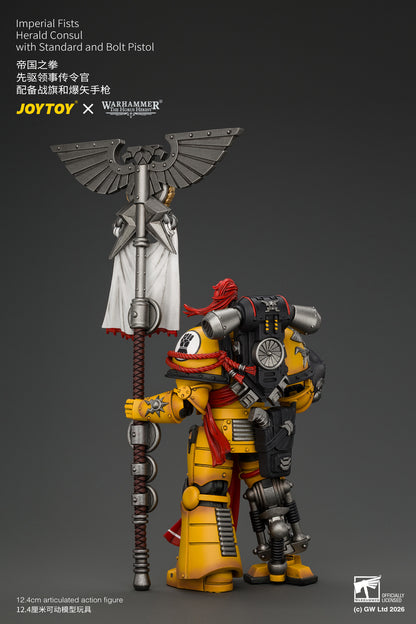 (Pre-Order) Warhammer The Horus Heresy Imperial Fists Herald Consul with Standard and Bolt Pistol