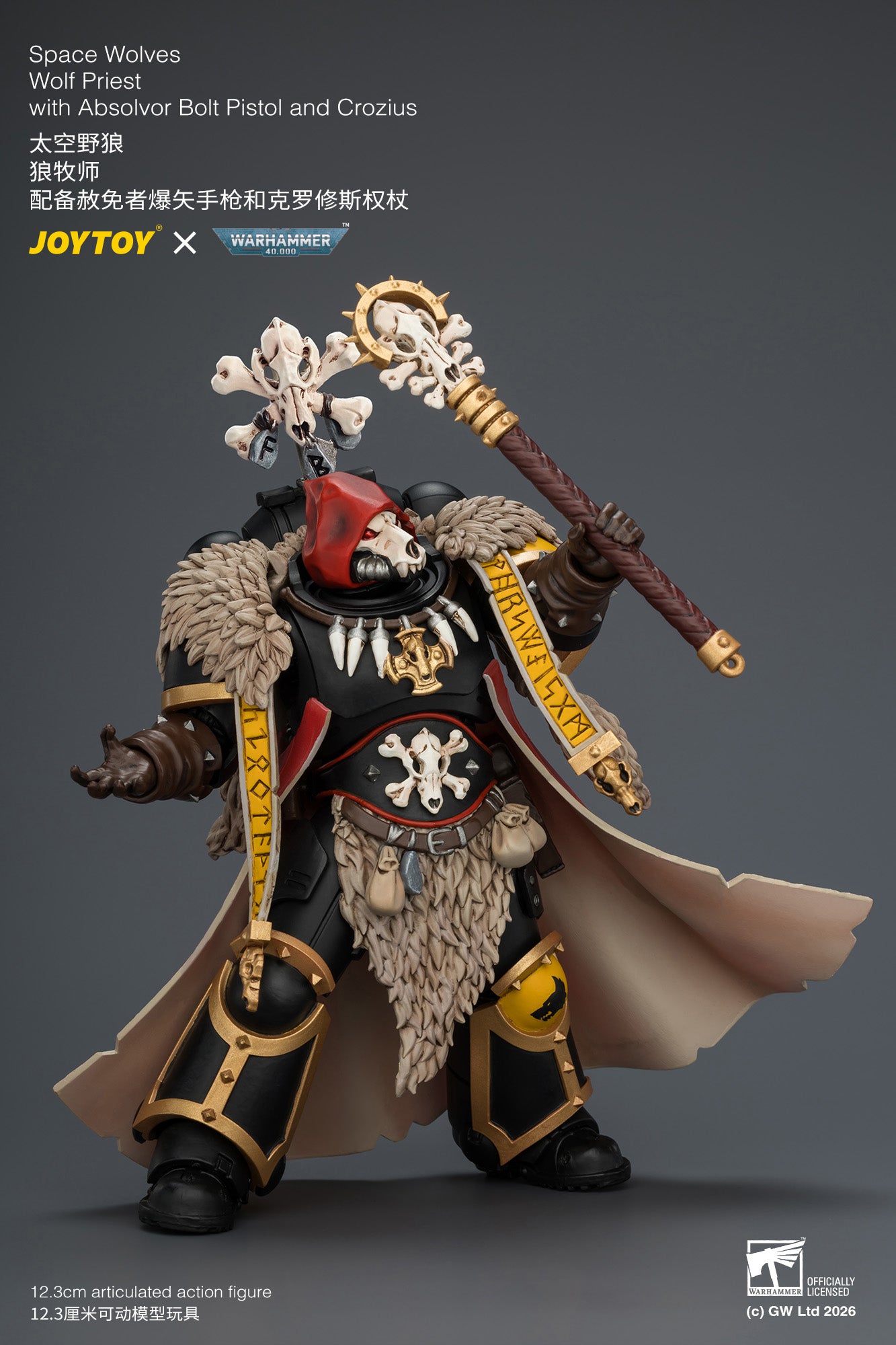 (Pre-Order) Warhammer 40k Space Wolves Wolf Priest with Absolvor Bolt Pistol and Crozius