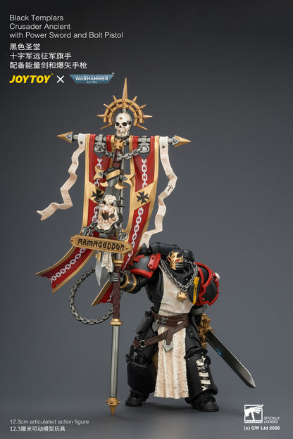(Pre-Order) Warhammer 40k Black Templars Crusader Ancient with Power Sword and Bolt Pistol