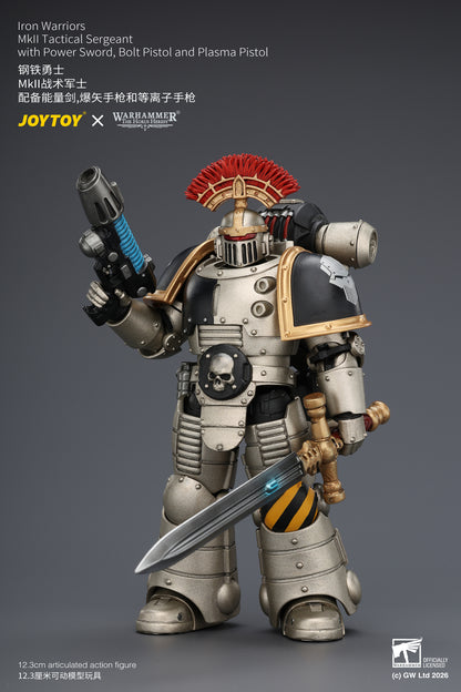 (Pre-Order) Warhammer The Horus Heresy Iron Warriors Mkll Tactical Sergeant with Power Sword, Bolt Pistol and Plasma Pistol