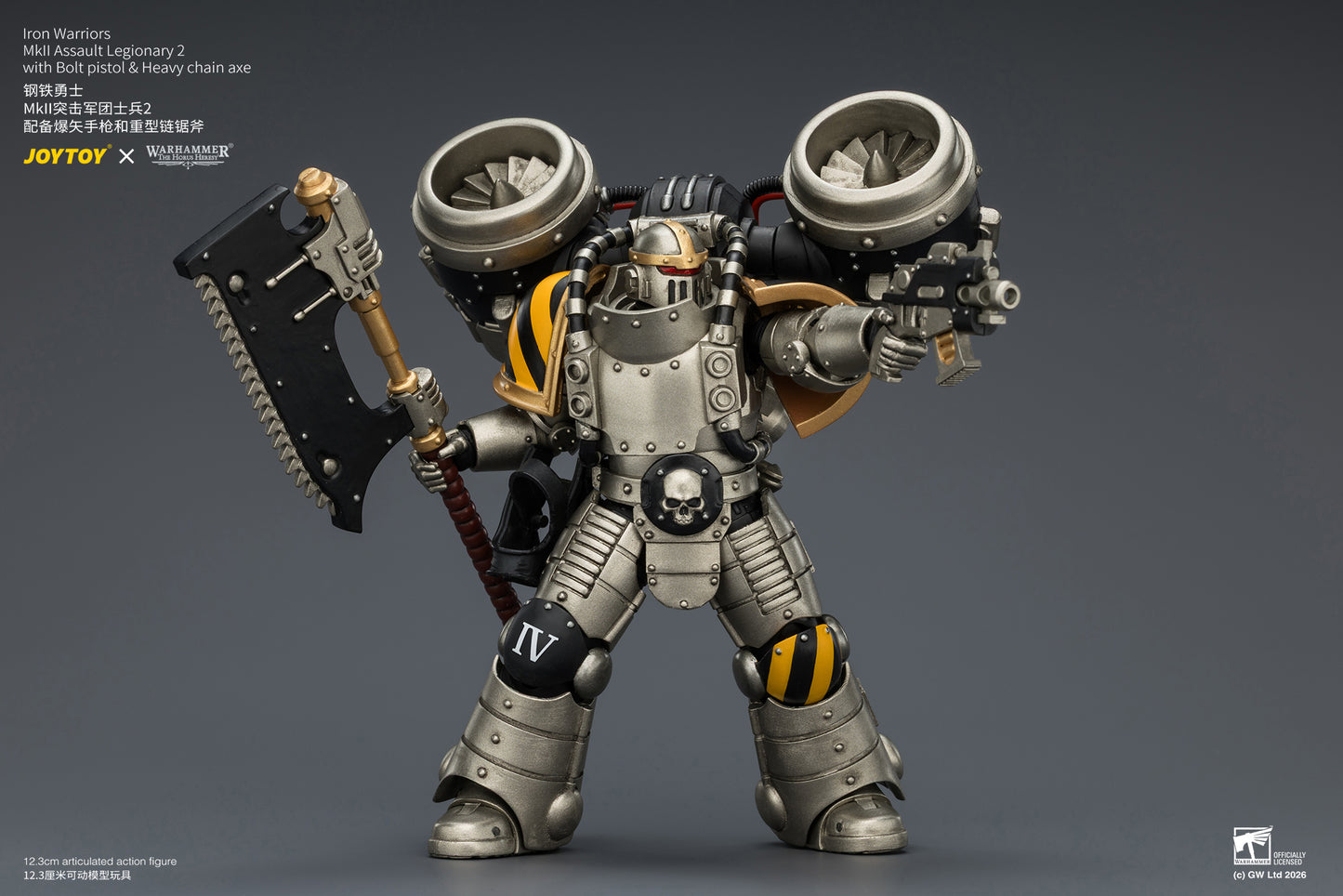 (Pre-Order) Warhammer The Horus Heresy Iron Warriors MkII Assault Legionary 2 with Bolt pistol & Heavy chain axe