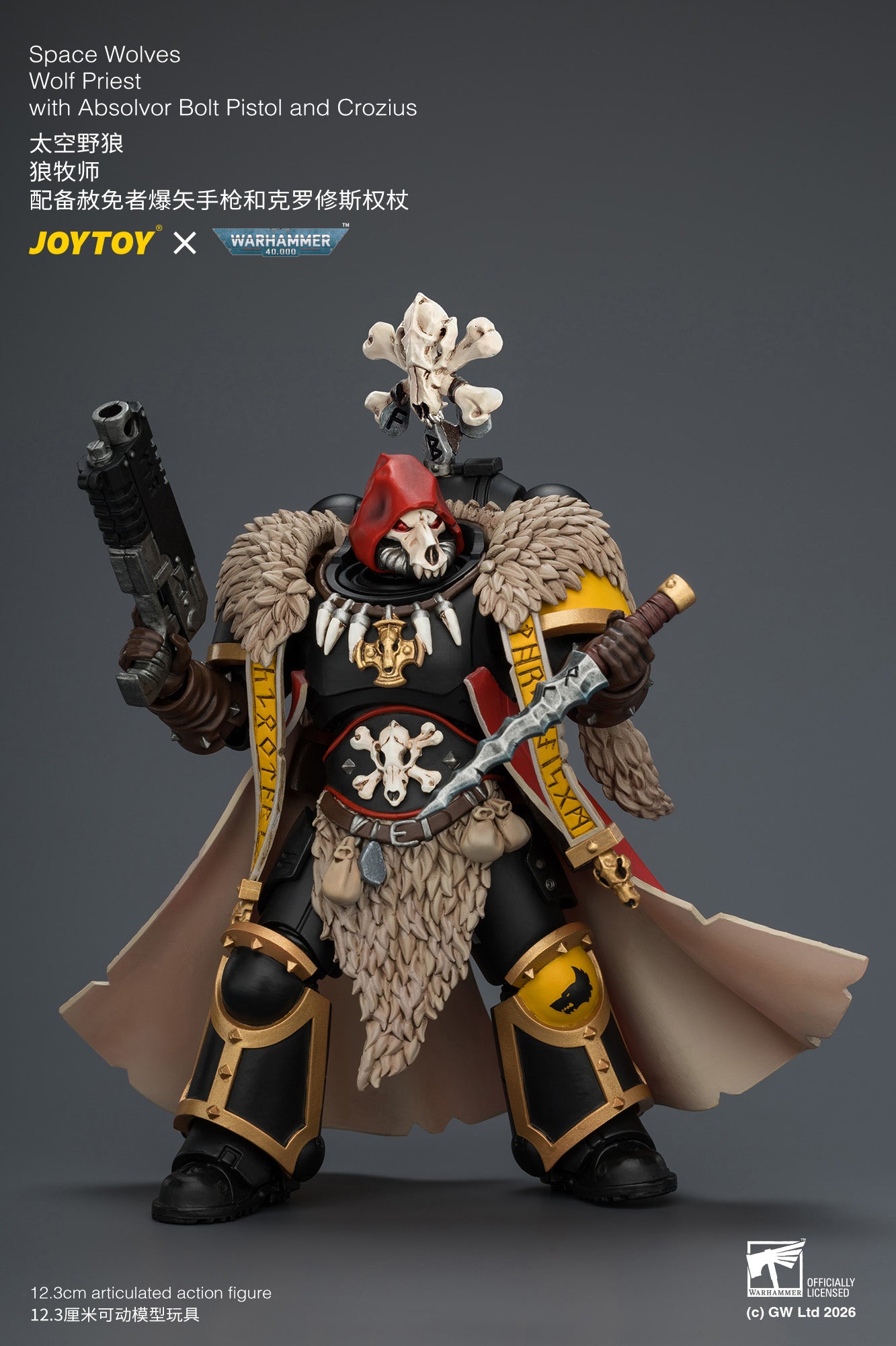 (Pre-Order) Warhammer 40k Space Wolves Wolf Priest with Absolvor Bolt Pistol and Crozius