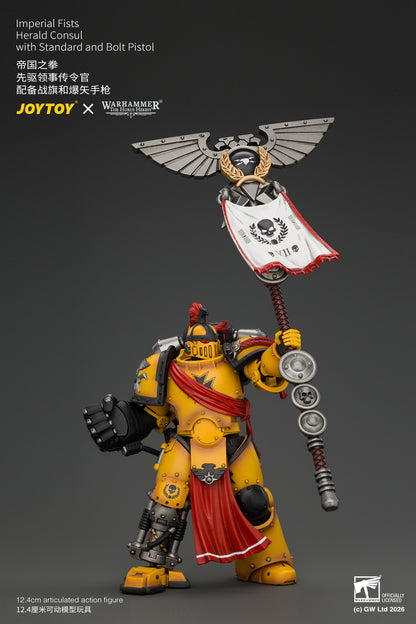 (Pre-Order) Warhammer The Horus Heresy Imperial Fists Herald Consul with Standard and Bolt Pistol