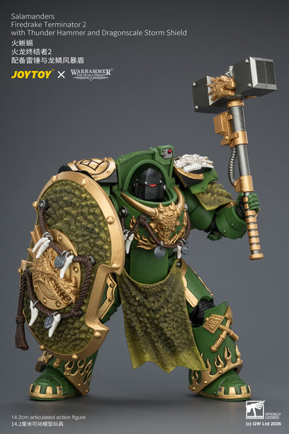 (Pre-Order) Warhammer The Horus Heresy Salamanders Firedrake Terminator 2 with Thunder Hammer and Dragonscale Storm Shield